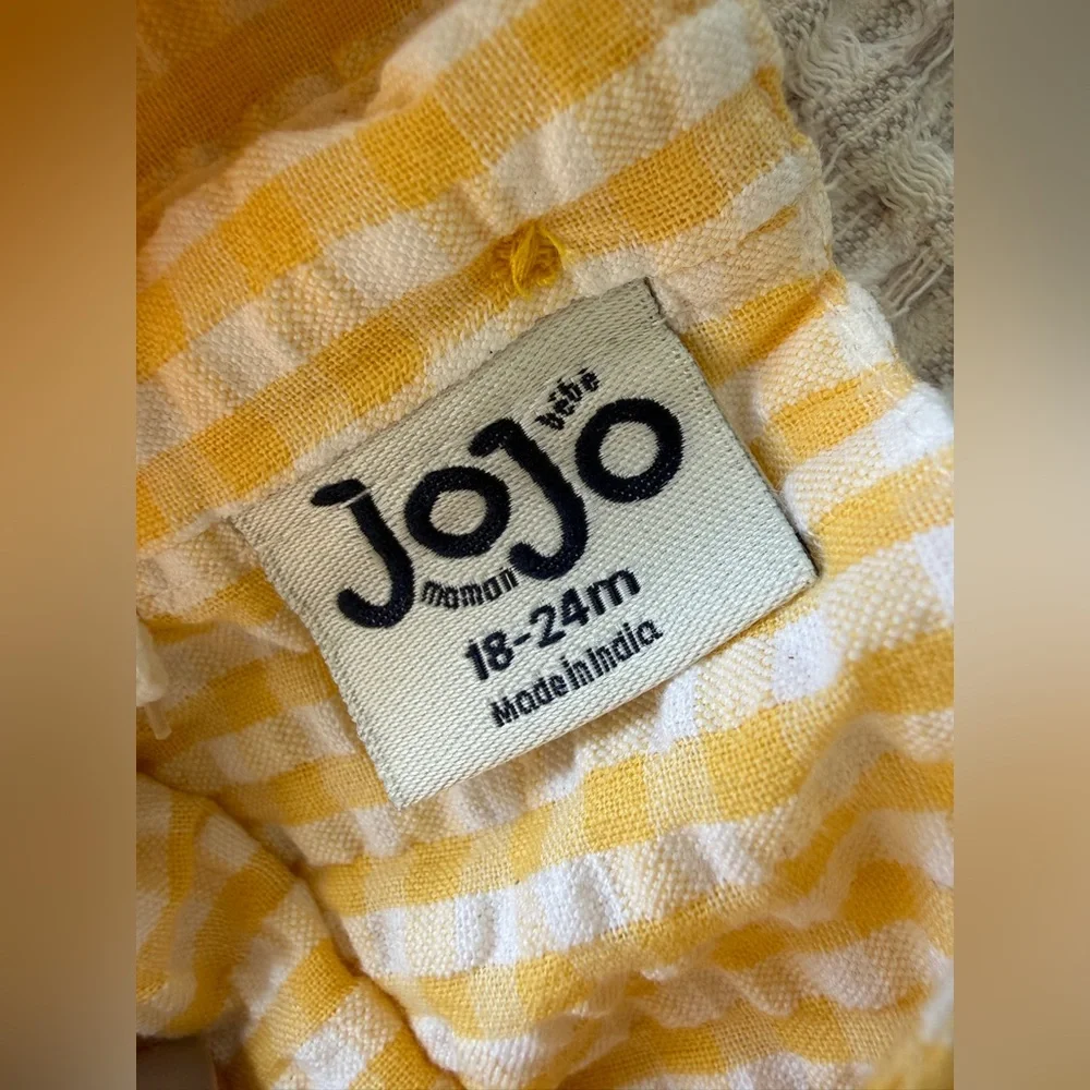 NWT Yellow Gingham Ruffle Sleeve Bunny Easter Sunsuit, 18-24 mo, MSRP $55 - Picture 9 of 13